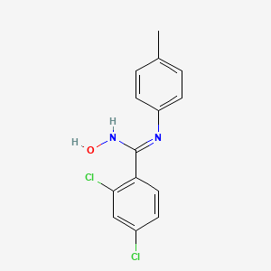 molecular formula C14H12Cl2N2O B1657276 2,4-dichloro-N-hydroxy-N'-(4-methylphenyl)benzenecarboximidamide CAS No. 5602-72-2