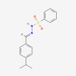 molecular formula C16H18N2O2S B1657279 N-[(E)-(4-propan-2-ylphenyl)methylideneamino]benzenesulfonamide CAS No. 5604-94-4