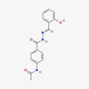 molecular formula C16H15N3O3 B1657288 N-(4-{[2-(2-hydroxybenzylidene)hydrazino]carbonyl}phenyl)acetamide CAS No. 56077-41-9