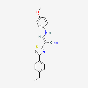 molecular formula C21H19N3OS B1657309 (E)-2-[4-(4-ethylphenyl)-1,3-thiazol-2-yl]-3-(4-methoxyanilino)prop-2-enenitrile CAS No. 5618-33-7