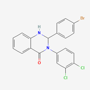 molecular formula C20H13BrCl2N2O B1657310 2-(4-Bromophenyl)-3-(3,4-dichlorophenyl)-1,2-dihydroquinazolin-4-one CAS No. 5618-49-5