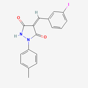 molecular formula C17H13IN2O2 B1657334 (4Z)-4-[(3-iodophenyl)methylidene]-1-(4-methylphenyl)pyrazolidine-3,5-dione CAS No. 5628-70-6