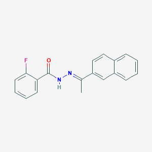 molecular formula C19H15FN2O B1657352 2-fluoro-N-[(E)-1-naphthalen-2-ylethylideneamino]benzamide CAS No. 5636-46-4
