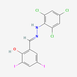B1657357 2,4-Diiodo-6-[(E)-[(2,4,6-trichlorophenyl)hydrazinylidene]methyl]phenol CAS No. 5637-87-6