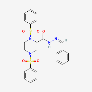 molecular formula C25H26N4O5S2 B1657376 N'-(4-methylbenzylidene)-1,4-bis(phenylsulfonyl)-2-piperazinecarbohydrazide CAS No. 5649-45-6