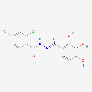 B1657378 2,4-Dichloro-N-[(E)-(2,3,4-trihydroxyphenyl)methylideneamino]benzamide CAS No. 5650-81-7