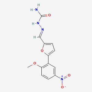 molecular formula C13H12N4O5 B1657379 [(E)-[5-(2-methoxy-5-nitrophenyl)furan-2-yl]methylideneamino]urea CAS No. 5650-89-5