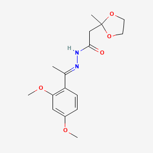 B1657380 N'-[(1E)-1-(2,4-dimethoxyphenyl)ethylidene]-2-(2-methyl-1,3-dioxolan-2-yl)acetohydrazide CAS No. 5651-24-1