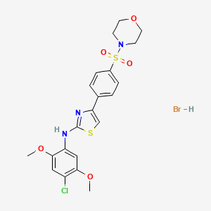 N-(4-chloro-2,5-dimethoxyphenyl)-4-(4-morpholin-4-ylsulfonylphenyl)-1,3-thiazol-2-amine;hydrobromide