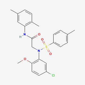 molecular formula C24H25ClN2O4S B1657397 2-(5-chloro-2-methoxy-N-(4-methylphenyl)sulfonylanilino)-N-(2,5-dimethylphenyl)acetamide CAS No. 5658-59-3