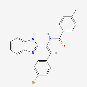 molecular formula C23H18BrN3O B1657399 N-[(E)-1-(1H-benzimidazol-2-yl)-2-(4-bromophenyl)ethenyl]-4-methylbenzamide CAS No. 5659-63-2