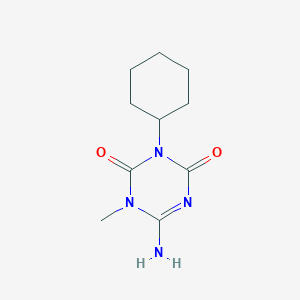 molecular formula C10H16N4O2 B1657409 6-Amino-3-cyclohexyl-1-methyl-1,3,5-triazine-2,4(1H,3H)-dione CAS No. 56611-55-3