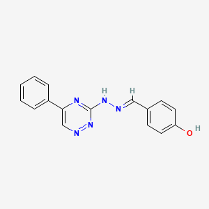 molecular formula C16H13N5O B1657419 4-[[2-(5-Phenyl-1,2,4-triazin-3-yl)hydrazinyl]methylidene]cyclohexa-2,5-dien-1-one CAS No. 5663-20-7