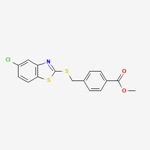 molecular formula C16H12ClNO2S2 B1657431 Methyl 4-[(5-chloro-1,3-benzothiazol-2-yl)sulfanylmethyl]benzoate CAS No. 5667-94-7