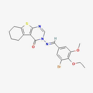 B1657434 3-[(E)-(3-bromo-4-ethoxy-5-methoxyphenyl)methylideneamino]-5,6,7,8-tetrahydro-[1]benzothiolo[2,3-d]pyrimidin-4-one CAS No. 5669-22-7