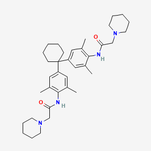 molecular formula C36H52N4O2 B1657435 N-[4-[1-[3,5-dimethyl-4-[(2-piperidin-1-ylacetyl)amino]phenyl]cyclohexyl]-2,6-dimethylphenyl]-2-piperidin-1-ylacetamide CAS No. 5669-25-0