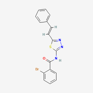 2-bromo-N-[5-[(E)-2-phenylethenyl]-1,3,4-thiadiazol-2-yl]benzamide