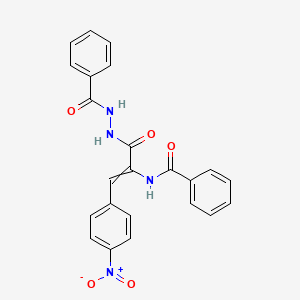 molecular formula C23H18N4O5 B1657447 N-[(E)-1-(Benzamidocarbamoyl)-2-(4-nitrophenyl)vinyl]benzamide CAS No. 5671-64-7