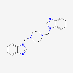 molecular formula C20H22N6 B1657454 1,1'-(1,4-Piperazinediylbis(methylene))bis-1H-benzimidazole CAS No. 56720-08-2