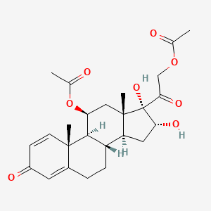 [2-[(8S,9S,10R,11S,13S,14S,16R,17S)-11-acetyloxy-16,17-dihydroxy-10,13-dimethyl-3-oxo-7,8,9,11,12,14,15,16-octahydro-6H-cyclopenta[a]phenanthren-17-yl]-2-oxoethyl] acetate