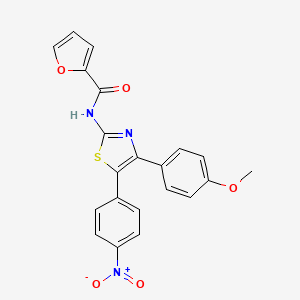 molecular formula C21H15N3O5S B1657465 N-[4-(4-methoxyphenyl)-5-(4-nitrophenyl)-1,3-thiazol-2-yl]furan-2-carboxamide CAS No. 5675-08-1