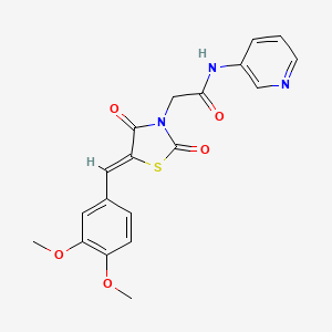 B1657466 2-[(5Z)-5-(3,4-dimethoxybenzylidene)-2,4-dioxo-1,3-thiazolidin-3-yl]-N-pyridin-3-ylacetamide CAS No. 5675-12-7