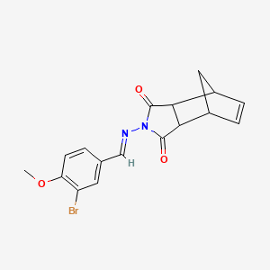 molecular formula C17H15BrN2O3 B1657469 4-[(E)-(3-Bromo-4-methoxyphenyl)methylideneamino]-4-azatricyclo[5.2.1.02,6]dec-8-ene-3,5-dione CAS No. 5676-01-7