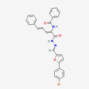 N-[1-[2-[[5-(4-bromophenyl)furan-2-yl]methylidene]hydrazinyl]-1-oxo-5-phenylpenta-2,4-dien-2-yl]benzamide