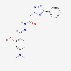 molecular formula C20H23N7O2 B1657485 N'-{(E)-[4-(diethylamino)-2-hydroxyphenyl]methylidene}-2-(5-phenyl-2H-tetrazol-2-yl)acetohydrazide CAS No. 5679-31-2