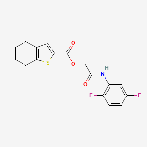 molecular formula C17H15F2NO3S B1657499 [2-(2,5-Difluoroanilino)-2-oxoethyl] 4,5,6,7-tetrahydro-1-benzothiophene-2-carboxylate CAS No. 5682-55-3