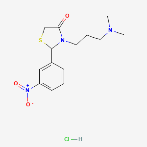 molecular formula C14H20ClN3O3S B1657501 3-(3-Dimethylaminopropyl)-2-(3-nitrophenyl)thiazolidin-4-one hydrochloride CAS No. 5682-67-7
