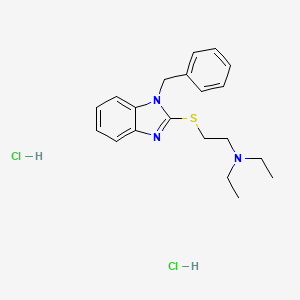 molecular formula C20H27Cl2N3S B1657503 2-(1-Benzylbenzimidazol-2-yl)sulfanyl-N,N-diethylethanamine;dihydrochloride CAS No. 5685-01-8