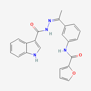 molecular formula C22H18N4O3 B1657504 N-[(Z)-1-[3-(furan-2-carbonylamino)phenyl]ethylideneamino]-1H-indole-3-carboxamide CAS No. 5685-58-5