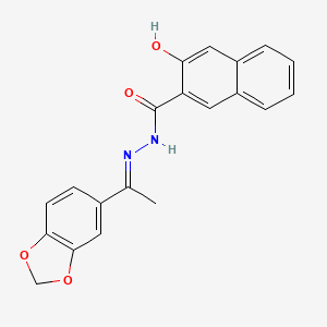 molecular formula C20H16N2O4 B1657509 N'-[1-(1,3-benzodioxol-5-yl)ethylidene]-3-hydroxy-2-naphthohydrazide CAS No. 5687-37-6