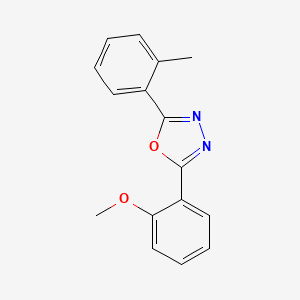 molecular formula C16H14N2O2 B1657512 2-(2-Methoxyphenyl)-5-(2-methylphenyl)-1,3,4-oxadiazole CAS No. 56894-74-7