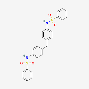 molecular formula C25H22N2O4S2 B1657521 N-[4-[[4-(benzenesulfonamido)phenyl]methyl]phenyl]benzenesulfonamide CAS No. 56934-07-7