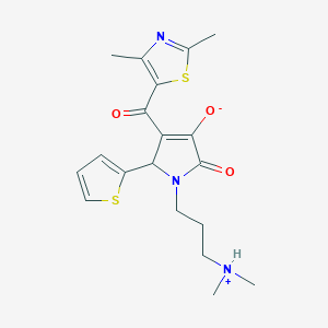 B1657525 1-[3-(dimethylazaniumyl)propyl]-3-(2,4-dimethyl-1,3-thiazole-5-carbonyl)-5-oxo-2-thiophen-2-yl-2H-pyrrol-4-olate CAS No. 5697-06-3