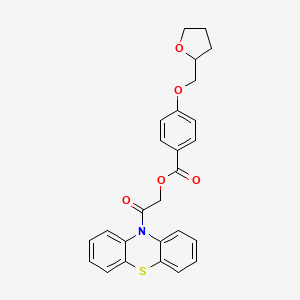 molecular formula C26H23NO5S B1657527 (2-Oxo-2-phenothiazin-10-ylethyl) 4-(oxolan-2-ylmethoxy)benzoate CAS No. 5698-76-0