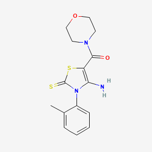 Morpholine, 4-((4-amino-2,3-dihydro-3-(2-methylphenyl)-2-thioxo-5-thiazolyl)carbonyl)-