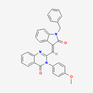 molecular formula C31H23N3O3 B1657537 2-[(E)-(1-benzyl-2-oxoindol-3-ylidene)methyl]-3-(4-methoxyphenyl)quinazolin-4-one CAS No. 5705-50-0