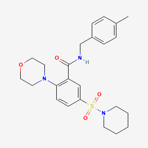 molecular formula C24H31N3O4S B1657542 N-[(4-Methylphenyl)methyl]-2-(morpholin-4-yl)-5-(piperidine-1-sulfonyl)benzamide CAS No. 5711-07-9