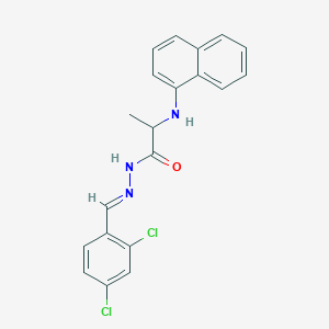 molecular formula C20H17Cl2N3O B1657550 N-[(E)-(2,4-dichlorophenyl)methylideneamino]-2-(naphthalen-1-ylamino)propanamide CAS No. 5716-44-9