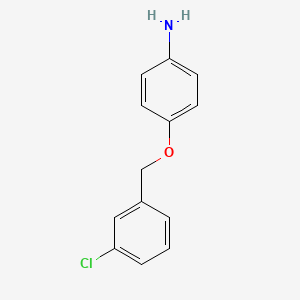 molecular formula C13H12ClNO B1657554 4-[(3-Chlorophenyl)methoxy]aniline CAS No. 57181-88-1