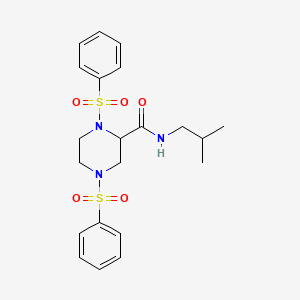 1,4-bis(benzenesulfonyl)-N-(2-methylpropyl)piperazine-2-carboxamide