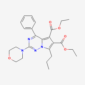 molecular formula C25H30N4O5 B1657586 Diethyl 2-morpholin-4-yl-4-phenyl-7-propylpyrrolo[2,1-f][1,2,4]triazine-5,6-dicarboxylate CAS No. 5733-36-8