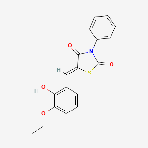 molecular formula C18H15NO4S B1657591 (5Z)-5-[(3-ethoxy-2-hydroxyphenyl)methylidene]-3-phenyl-1,3-thiazolidine-2,4-dione CAS No. 5735-40-0