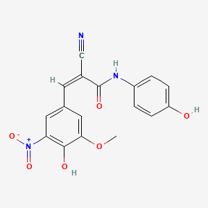 molecular formula C17H13N3O6 B1657597 (Z)-2-cyano-3-(4-hydroxy-3-methoxy-5-nitrophenyl)-N-(4-hydroxyphenyl)prop-2-enamide CAS No. 5737-06-4