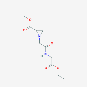 molecular formula C11H18N2O5 B1657601 Ethyl 1-(ethoxycarbonylmethylcarbamoylmethyl)aziridine-2-carboxylate CAS No. 5740-25-0