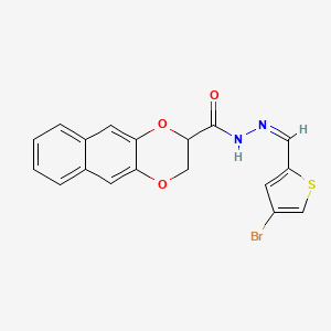 molecular formula C18H13BrN2O3S B1657607 N-[(Z)-(4-bromothiophen-2-yl)methylideneamino]-2,3-dihydrobenzo[g][1,4]benzodioxine-3-carboxamide CAS No. 5743-70-4