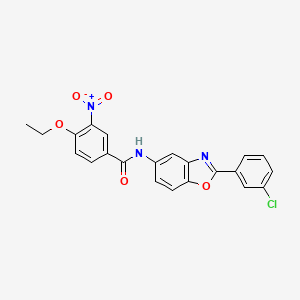 molecular formula C22H16ClN3O5 B1657611 N-[2-(3-chlorophenyl)-1,3-benzoxazol-5-yl]-4-ethoxy-3-nitrobenzamide CAS No. 5746-36-1